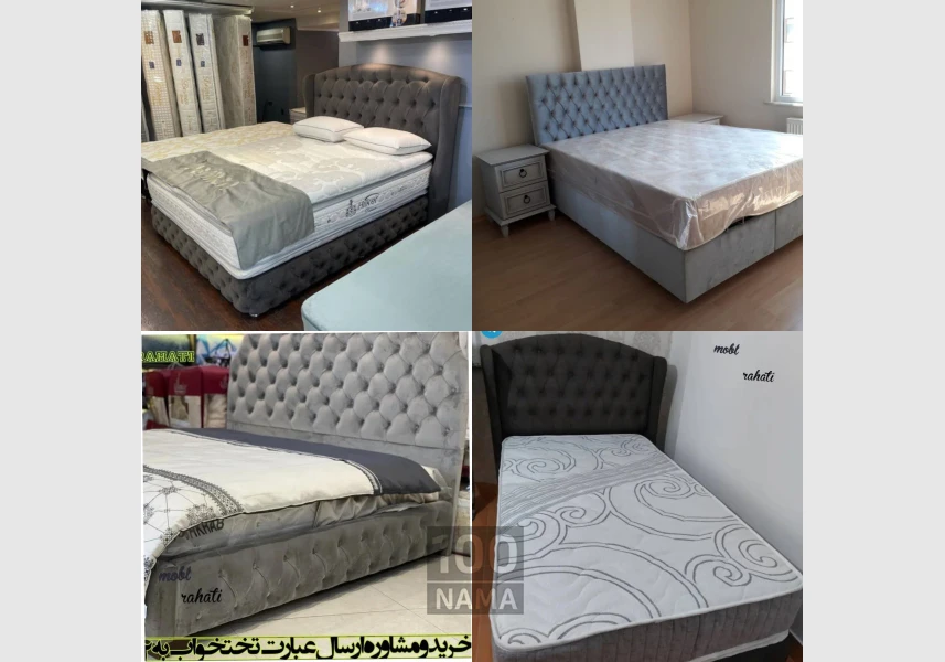 تخت خواب و باکس تشک - تختخواب جک دار فلزی
