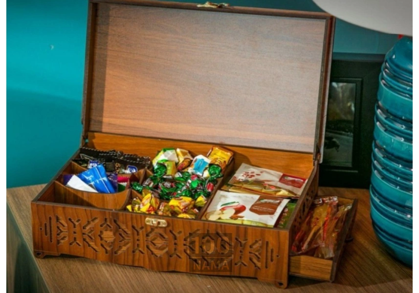 جعبه چوبی تزئینی آجیل و خشکبار