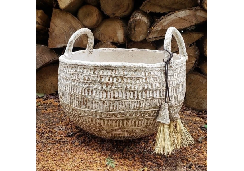آباژور سفالی پتینه و ظروف سفالی دکوری