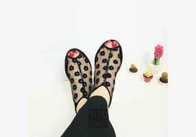 پاپوش مجلسی پشت زیپدار کف چرم