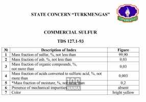 فروش مستقیم گوگرد ترکمنستان