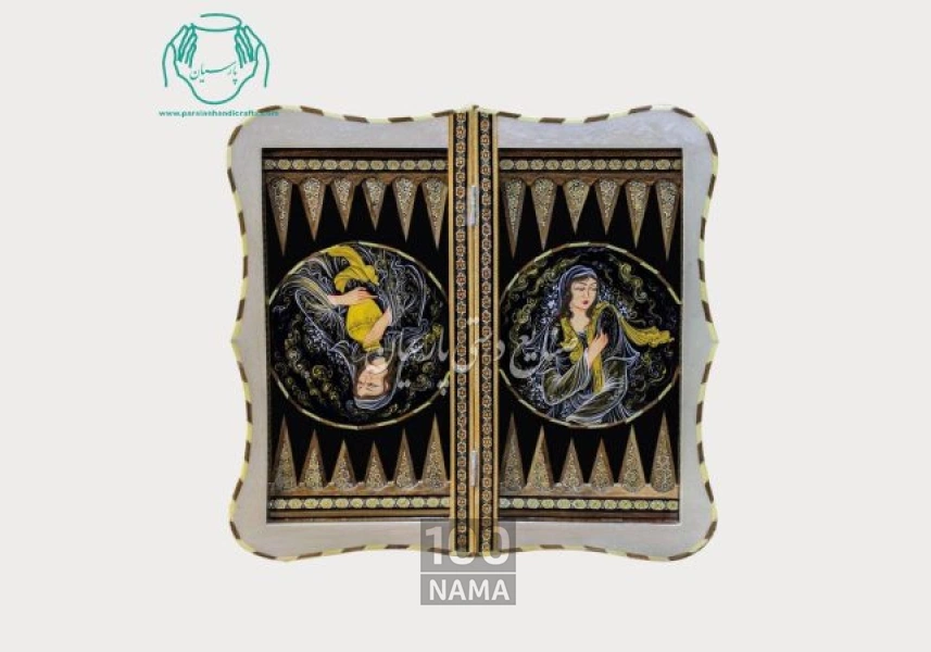 تخته نرد خاتم شطرنج دالبری رخ طلایی