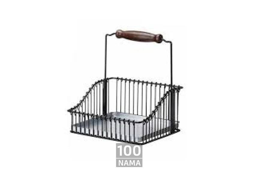 استند دیواری دو گلدان سفید همراه سبد HULTARP