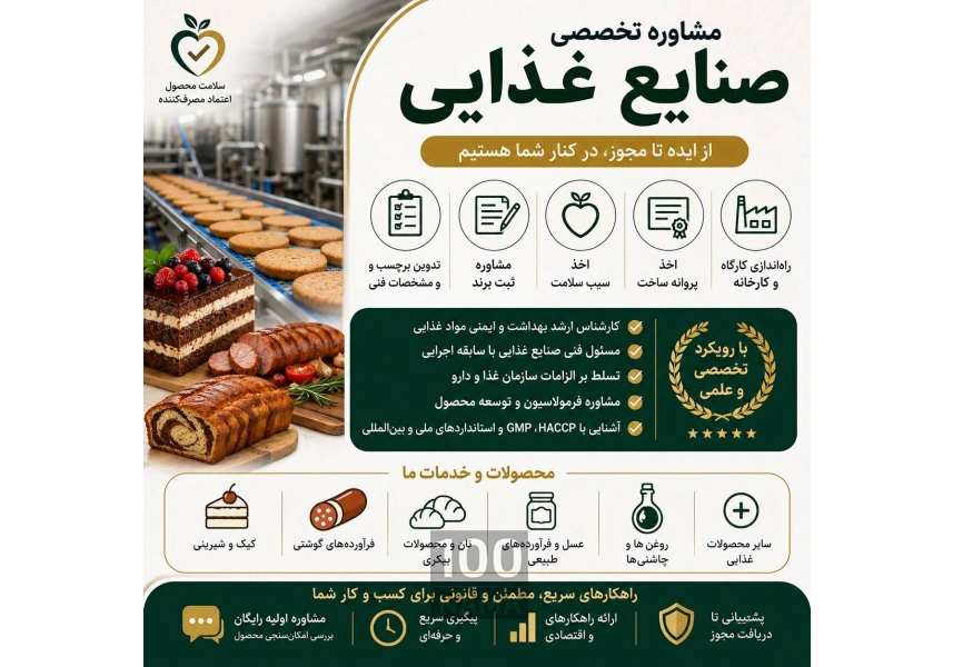 مشاور صنایع غذایی | سیب سلامت | ثبت برند