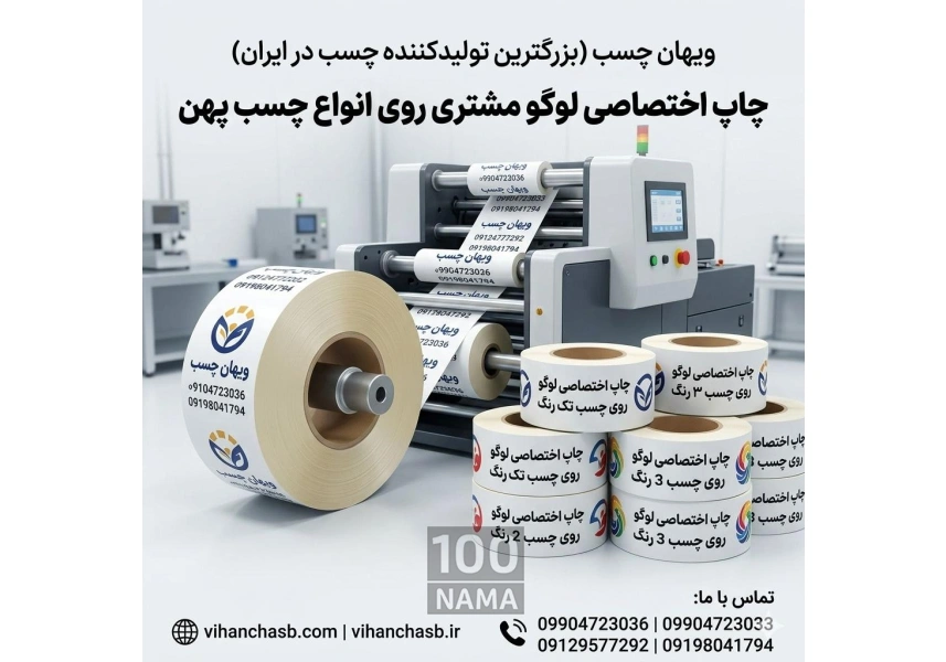 چاپ اختصاصی لوگو روی انواع چسب پهن باکیفیت 