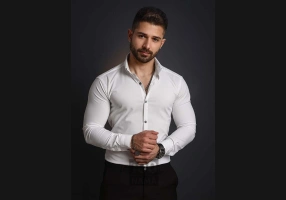 پیراهن مردانه سفید مدل  vq