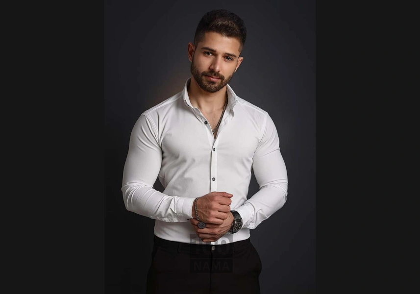 پیراهن مردانه سفید مدل  vq